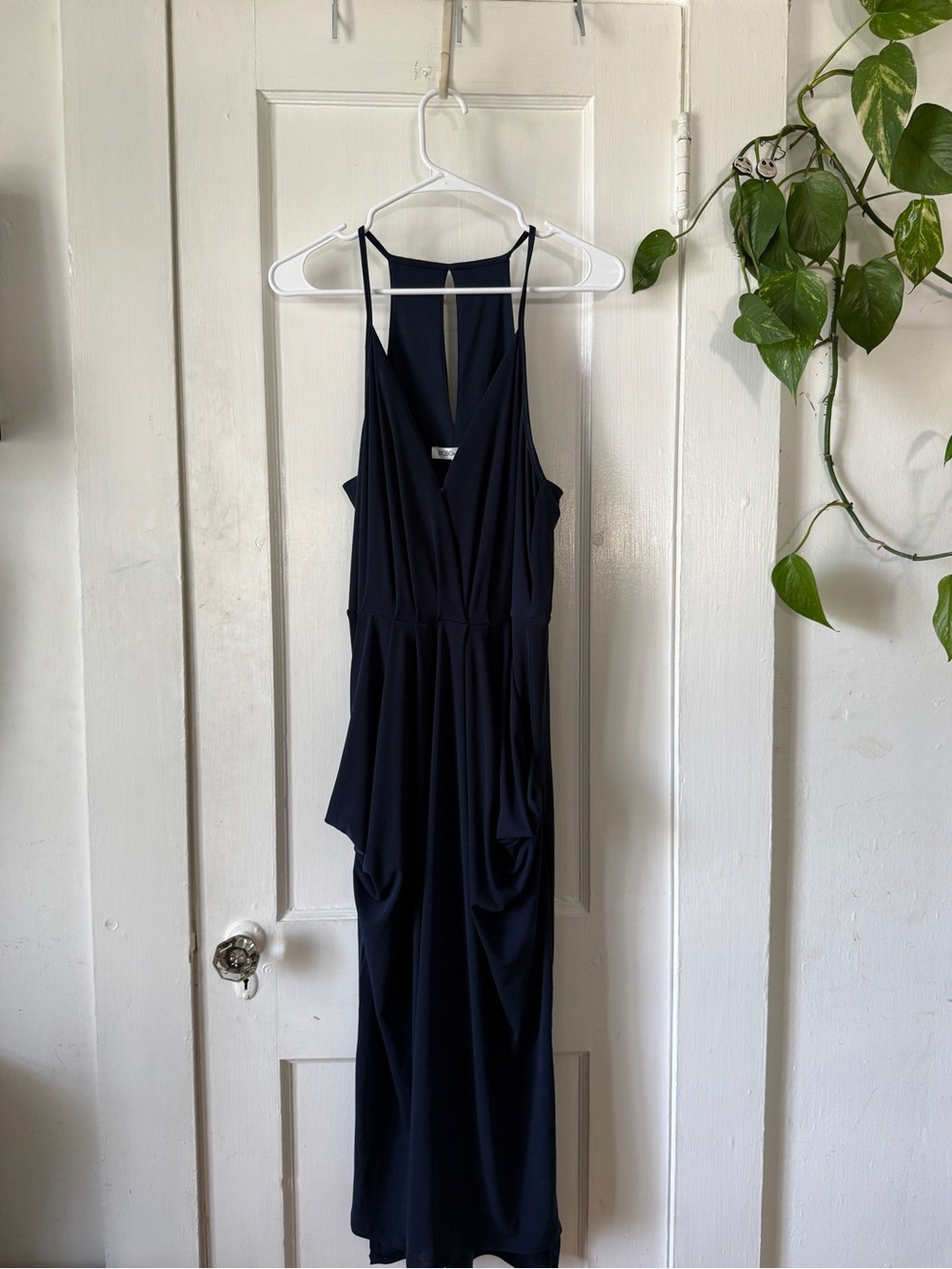 BCBGeneration Navy Sleeveless Maxi Dress with V-Neck size L